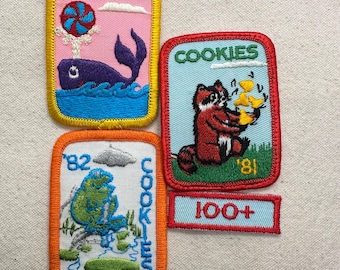Vintage 1980s Girl Scout Cookie Sale Patches: Burry Foods - Sold Separately