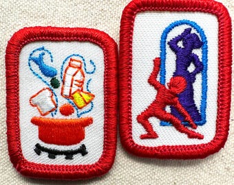 Vintage 1981-1996 Girl Scout Retired Interest Project Patches – Cadette/Senior – Worlds of Well-being (Red Border) - Sold separately