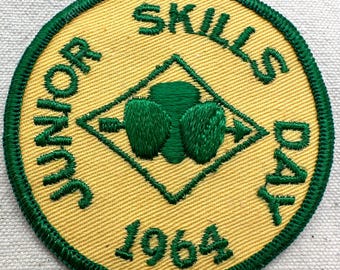 Vintage 1964 Girl Scout Patch: Junior Skills Day - Fair Winds GS Council - Flint, Michigan