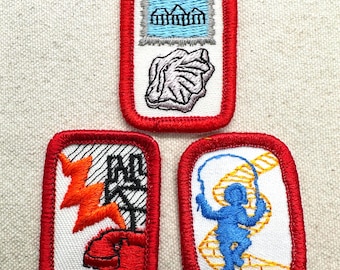 Vintage 1980-1996 Girl Scout Retired Interest Project Patches – Cadette/Senior – Worlds of Well-being (Red Border) - Sold separately