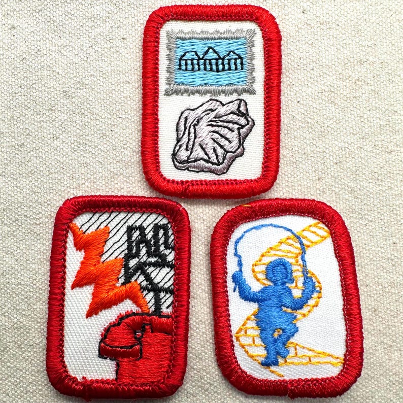 Vintage 1980-1996 Girl Scout Retired Interest Project Patches – Cadette/Senior – Worlds of Well-being (Red Border) - Sold separately bild 1