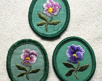 Vintage Troop Crest: Girl Scout Uniform Patch- Purple Pansy - Sold separately