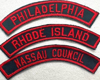 Vintage 1957-1979 Girl Scout Uniform Patch: Council ID Strip - Sold separately