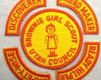 Vintage 1980s Girl Scout Brownie Patch: Utah Council - Pre-Try-It - Sold separately