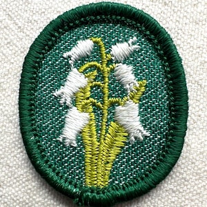 Vintage Troop Crest: Girl Scout Uniform Patch - Lily of the Valley - Sold separately 1955-1960 design