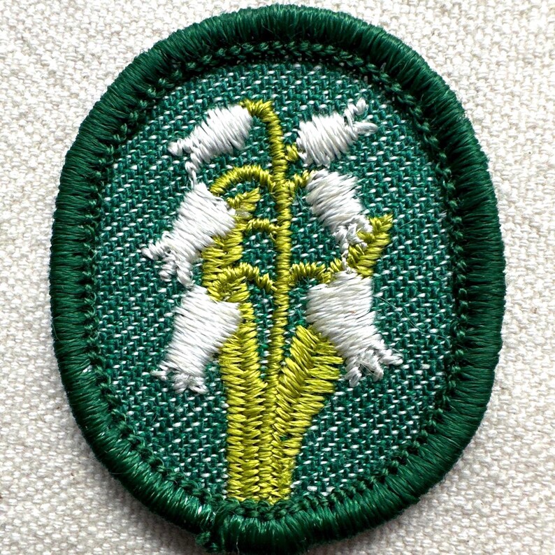 Vintage Troop Crest: Girl Scout Uniform Patch - Lily of the Valley - Sold separately 1955-1960 design