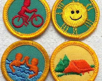 Vintage 1980-1999 Girl Scout Badges: RETIRED Junior Proficiency – Yellow border - Sold separately