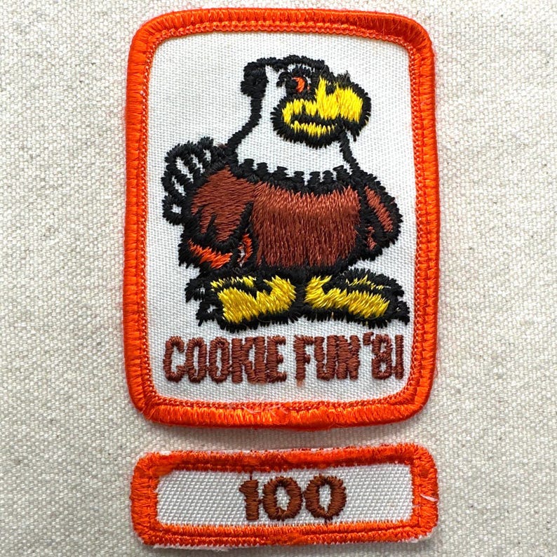 Vintage 1980-1981 Girl Scout Cookie Sale Patches – Totem Council (Washington State) - Sold separately 1981 with 100 rocker