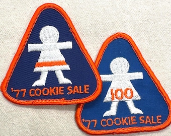 Vintage 1977 Girl Scout Cookie Patches: Two designs - Sold separately