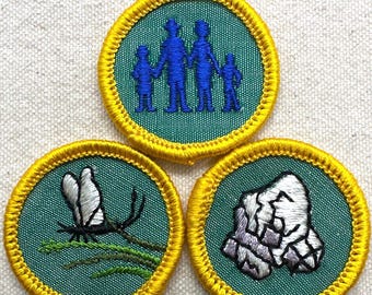 Vintage 1963-1974 Girl Scout Badges: RETIRED Cadette Proficiency - Cheesecloth Backing - Sold Separately