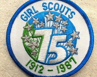 Vintage 1987 Anniversary Patch: Girl Scouts 75 – GSUSA - 1912-1987