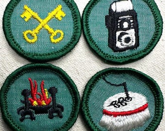 Vintage 1963-1974 Girl Scout Badges: RETIRED Junior Proficiency - Cheesecloth Backing – GSUSA - Sold Separately