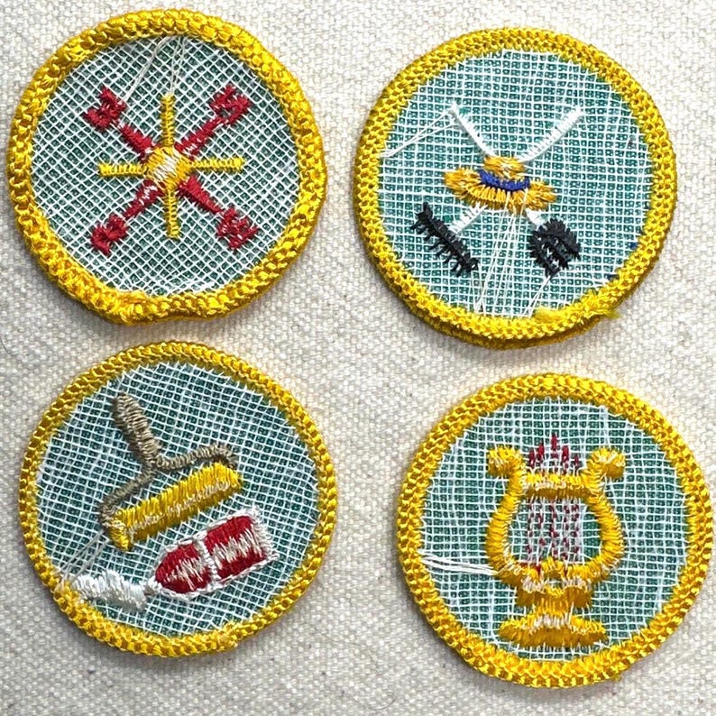 Vintage 1963-1974 Girl Scout Badge: RETIRED Cadette Proficiency - Cheesecloth backing - sold separately image 3