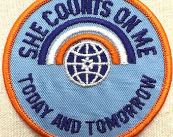 Vintage 1980s Girl Scout Patch - Council Program -  "She Counts on Me - Today and Tomorrow”
