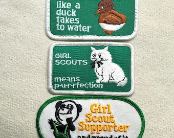 Vintage 1980s Girl Scout Patches: National Program - GSUSA - Plastic Backing - Sold separately