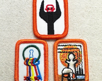 Vintage 1980-1996 Girl Scout Retired Interest Project Patches – Cadette/Senior – Orange Border- Sold separately
