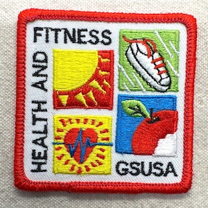Vintage 1990s Girl Scout Program Patch: GSUSA Health and Fitness - Select style