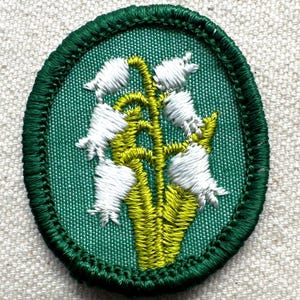 Vintage Troop Crest: Girl Scout Uniform Patch - Lily of the Valley - Sold separately 1963-1974 design
