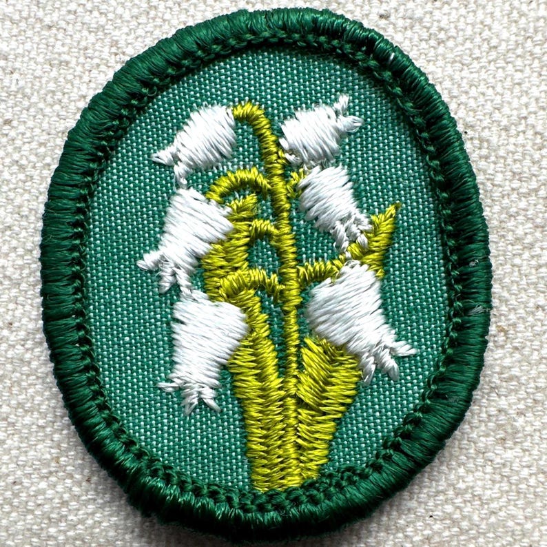 Vintage Troop Crest: Girl Scout Uniform Patch - Lily of the Valley - Sold separately 1963-1974 design