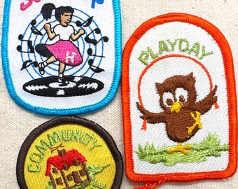 Vintage 1980s Girl Scout Fun  Patches – Sold separately