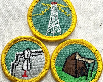 Vintage 1975-1979 Girl Scout Badges: RETIRED Cadette Proficiency - PLASTIC Backing - Sold separately