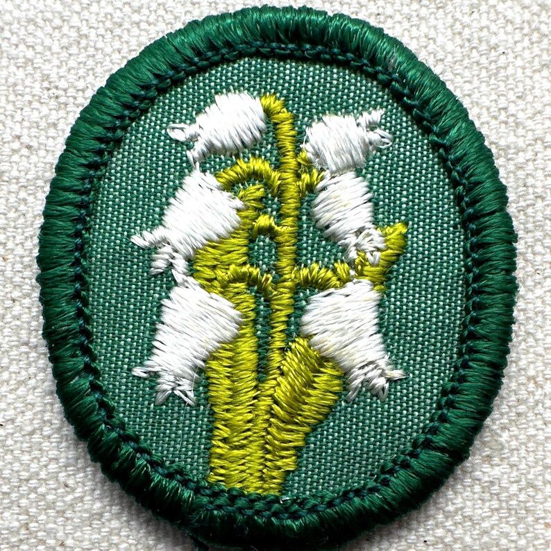 Vintage Troop Crest: Girl Scout Uniform Patch - Lily of the Valley - Sold separately 1975-1978 design