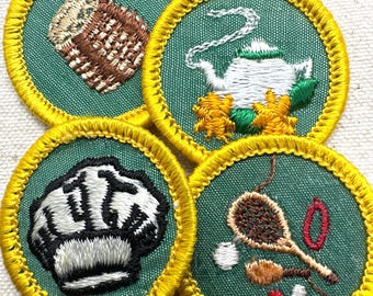 Vintage 1975-1979 Girl Scout Badges: RETIRED Cadette Proficiency - PLASTIC Backing - Sold separately