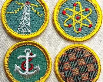 Vintage 1963-1974 Girl Scout Badges: RETIRED Cadette Proficiency - Cheesecloth Backing - Sold Separately