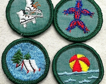 Vintage 1963-1974 Girl Scout Badges: RETIRED Junior Proficiency - Cheesecloth Backing – GSUSA - Sold Separately