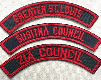 Vintage 1957-1979 Girl Scout Uniform Patch: Council ID Strip - Sold separately