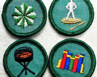Vintage 1963-1974 Girl Scout Badges: RETIRED Junior Proficiency - Cheesecloth Backing – GSUSA - Sold Separately