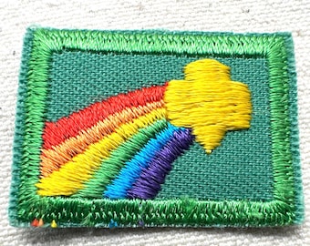 Vintage 1980s Girl Scout Junior “Sign of the Rainbow” - Junior Uniform Insignia - Plastic backing