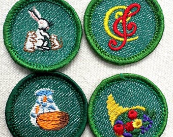 Vintage 1955-1960 Girl Scout Badges: RETIRED Intermediate Proficiency - CHEESECLOTH - Sold separately