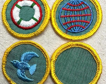 Vintage 1963-1974 Girl Scout Badges: RETIRED Cadette Proficiency - Cheesecloth Backing - Sold Separately
