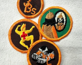 Parches vintage de los años 80 para las Girl Scouts Brownie (previa prueba) – Consejo del suroeste de Connecticut – Se venden por separado