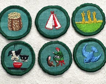 Parches vintage de Girl Scouts de 1960-1962: RETIRED Intermediate Proficiency (se venden por separado)