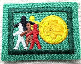 Vintage 2000s Girl Scout Junior “Sign of the World” - Junior Uniform Insignia - Iron On