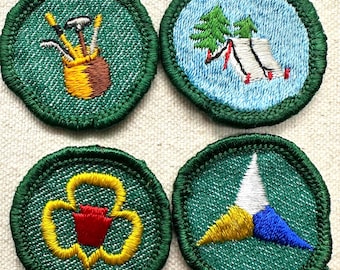 Vintage 1955-1960 Girl Scout Badges: RETIRED Intermediate Proficiency - CHEESECLOTH - Sold separately