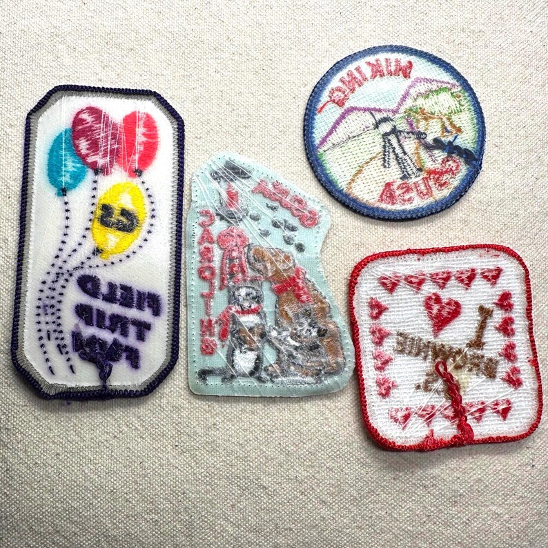 Vintage 1990s Girl Scout Fun Patches: Caroling, Hiking, Field trip - sold separately image 3