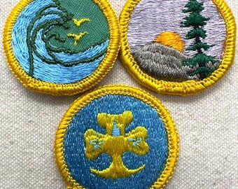 Vintage 1963-1974 Girl Scout Badges: RETIRED Cadette Proficiency - Cheesecloth Backing - Sold Separately