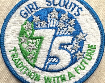 Vintage 1987 Anniversary Patch - Girl Scouts 75 Tradition With a Future – Embroidered/Photo Art - Sold separately