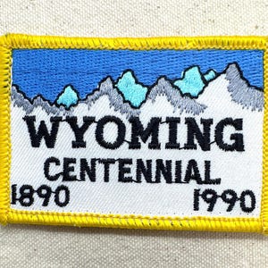 Vintage 1990 Wyoming Centennial Patch – 1890–1990 State Anniversary Commemorative Embroidered Souvenir