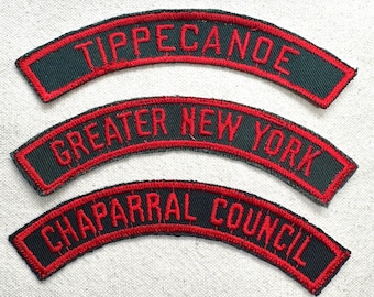 Vintage 1957-1979 Girl Scout Uniform Patch: Council ID Strip - Sold separately