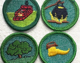 Vintage 1955-1960 Girl Scout Badges: RETIRED Intermediate Proficiency - CHEESECLOTH - Sold separately