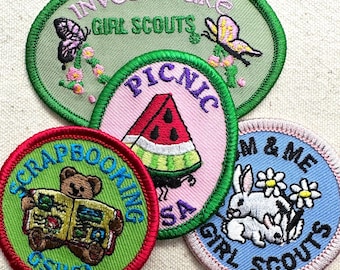 Vintage 2000s Girl Scout Patches – GSUSA Fun Patches – Picnic, Scrapbooking, and more - Sold separately