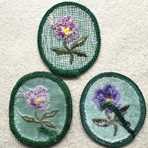 Vintage Troop Crest: Girl Scout Uniform Patch- Purple Pansy - Sold separately image 2
