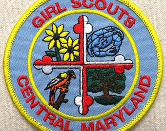 Vintage 1990s Girl Scout Council patch: Central Maryland (obsolete)