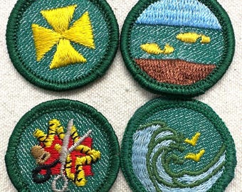 Vintage 1955-1960 Girl Scout Badges: RETIRED Intermediate Proficiency - CHEESECLOTH - Sold separately
