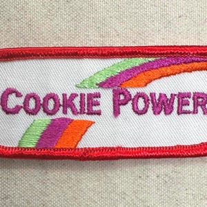 Vintage 1984 Girl Scout Cookie Sale Theme Patches: Burry Foods - Sold separately Cookie Power