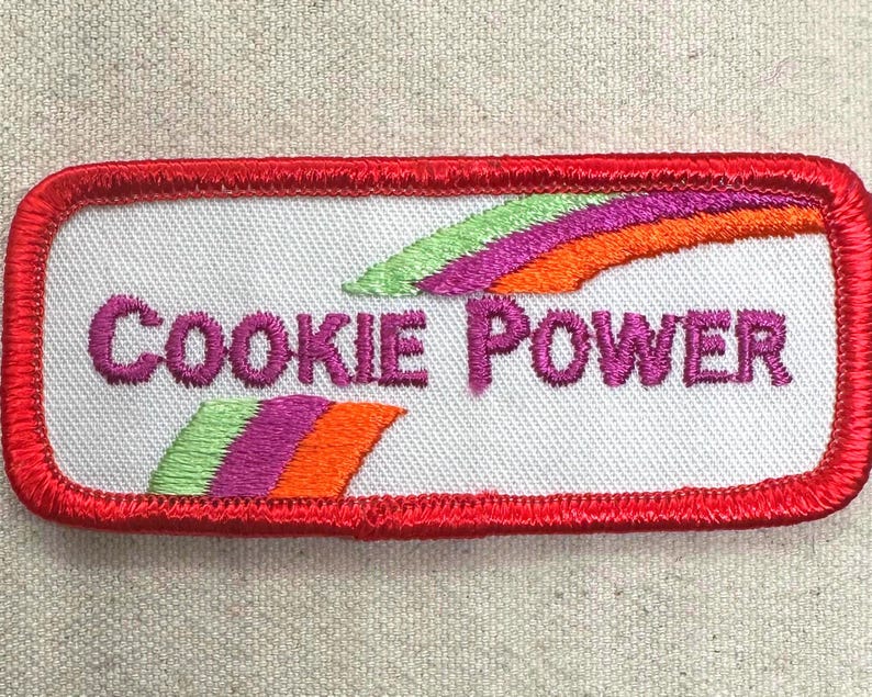 Vintage 1984 Girl Scout Cookie Sale Theme Patches: Burry Foods - Sold separately Cookie Power